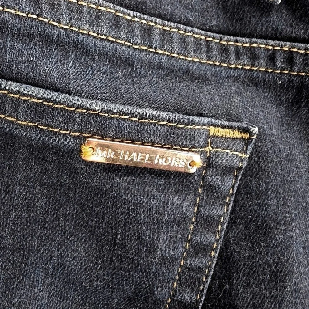 Michael Kors‎ Mens Dark Indigo Skinny Jeans Size 10 Gold Hardware Stretch Denim